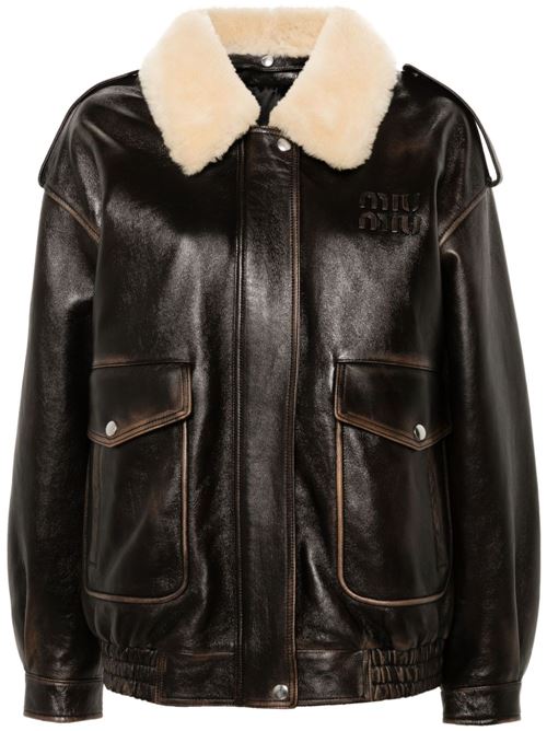 Leather Bomber Jacket MIU MIU | MPV9011134F0201